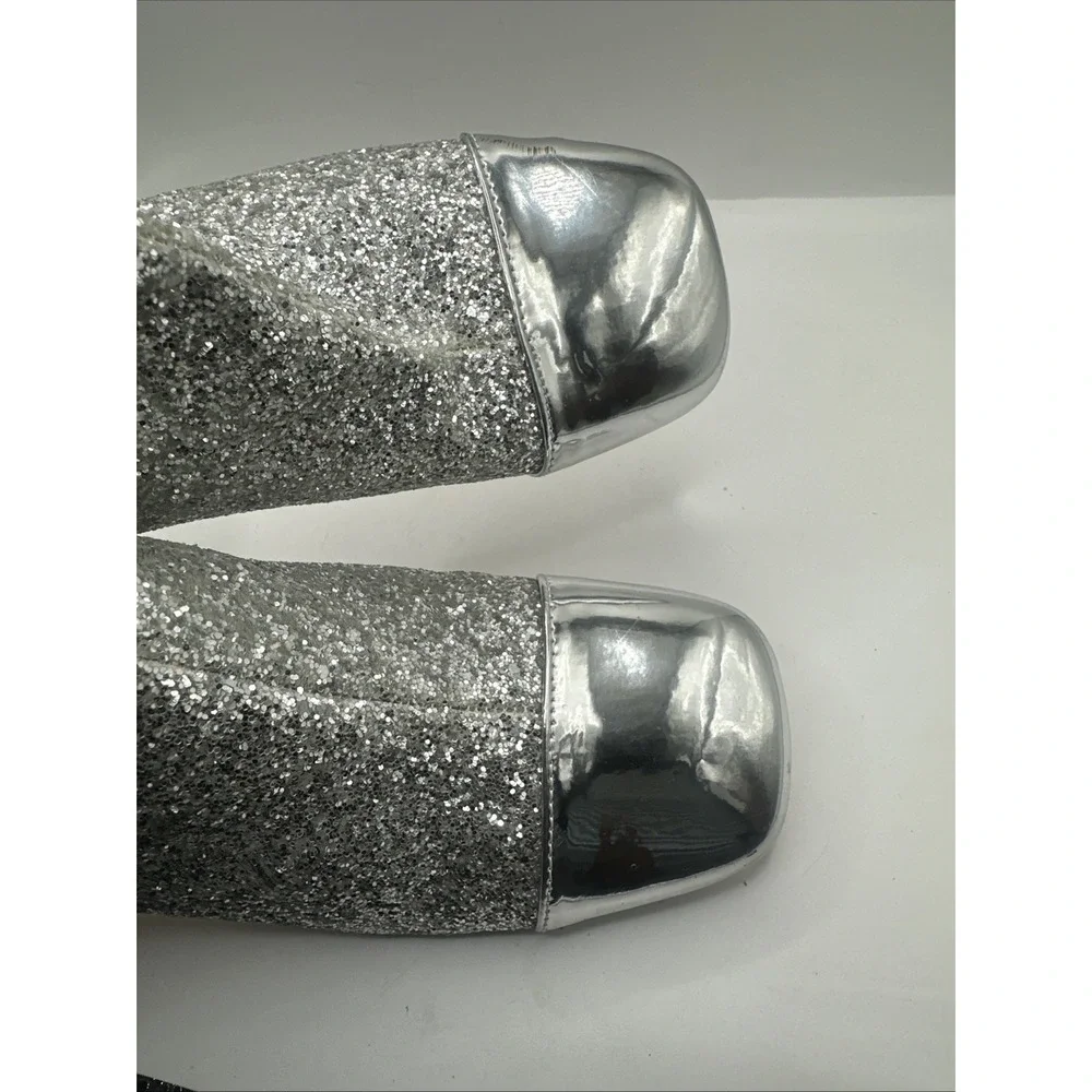 Circus NY by Sam Edelman Gogo Retro Osten Ankle Bootie Silver Glitter Size 8.5